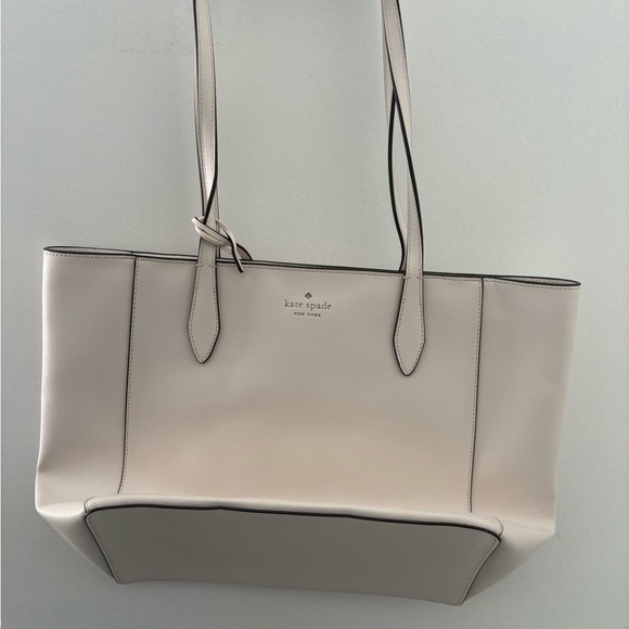 Kate Spade Light Beige Tote with Flower Charm - Picture 7 of 7